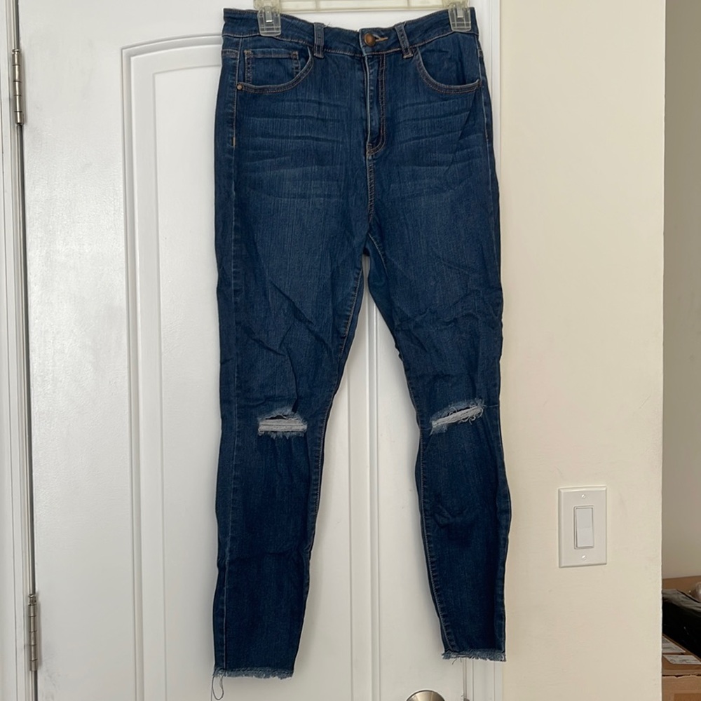 High Waisted Ripped Skinny Jeans